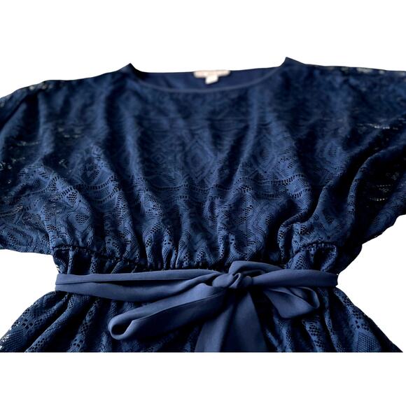 ESTABLISHED 1962 LACE, MIDI, FIT/FLARE, WAIST DRESS, WOMENS, 8, NAVY BLUE, SASH - Picture 7 of 12